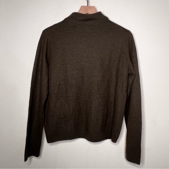 Vince Plush Boiled Cashmere Funnel Neck Sweater, Eden Olive Green, Size M NWT - Picture 4 of 6